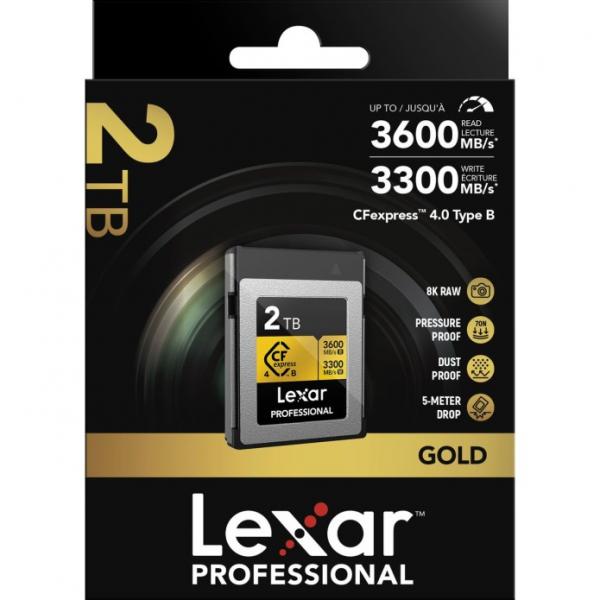 LEXAR CFexpress Pro Type B Gold 4.0 Series 2TB - R3600/W3300MB/s