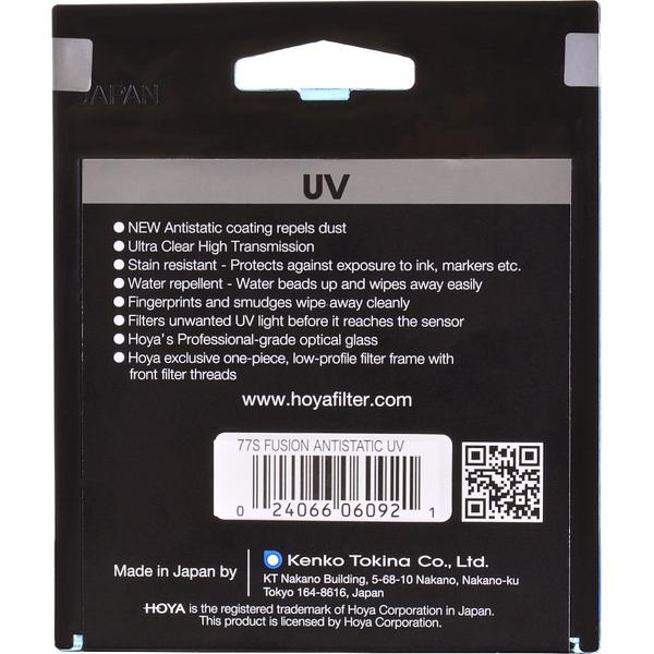 Hoya 55mm Fusion antistatic UV filter premium line