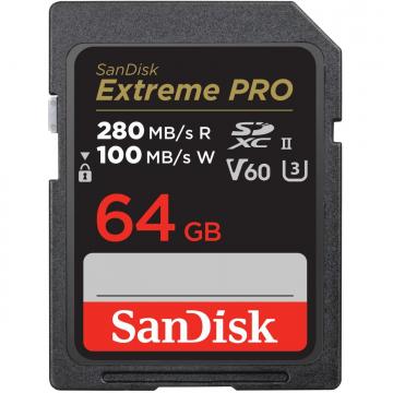 Sandisk Pro 64GB V60 UHS-II SD Cards 280/100MB/s