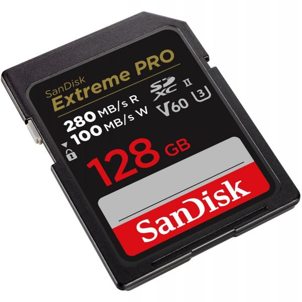 Sandisk Pro 128GB V60 UHS-II SD Cards 280/100MB/s