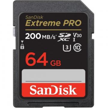 Sandisk SDXC Extreme Pro 64GB 200/90 MB/s V30...